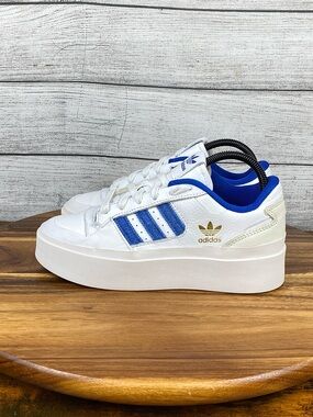 adidas Forum Bonega White Royal Blue Platform Shoes GX4414 Women’s Size 6.5